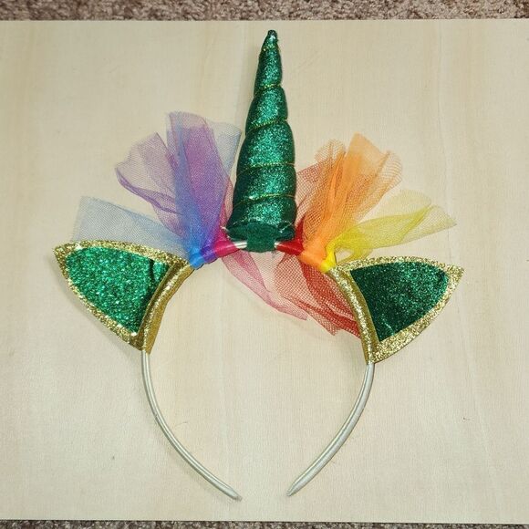 2 Unicorn cat ear headbands. Great for Easter and St. Patrick's Day. - Picture 4 of 5
